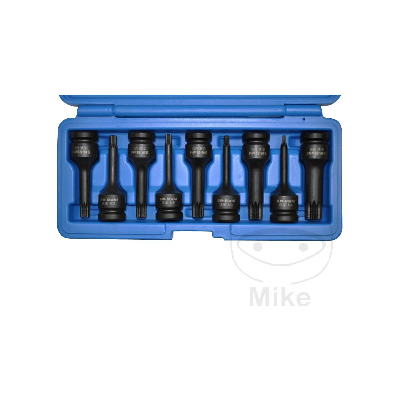 Set of 9 reinforced screwdriver bits MULTIDENT 75 MM M4-M16 605.96.53