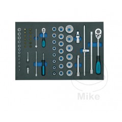 HAZET Kit 56 tools with insert for tool cart 606.19.15