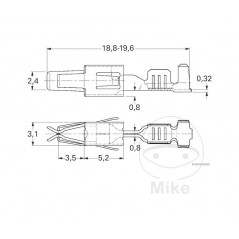 HERTH+BUSS Flat Plug Female Cable Connector 1.5-2.5 2.8 MM (50UD) 158.06.72