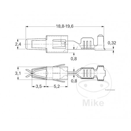 HERTH+BUSS Conector de cable hembra enchufe plano 1.5-2.5 2.8 MM (50UD) 158.06.72