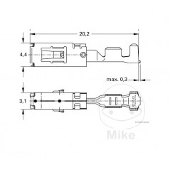 HERTH+BUSS Conector de cable hembra enchufe plano 1.0-2.5 2.8 MM (50UD) 158.06.73