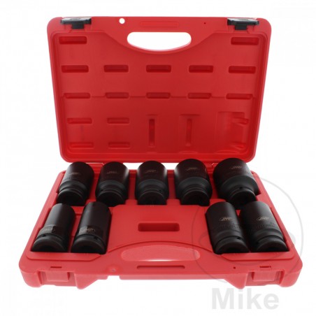 JMP Set of 9 long version bihexagonal impact socket wrenches 3/4 24-46 MM 605.05.68