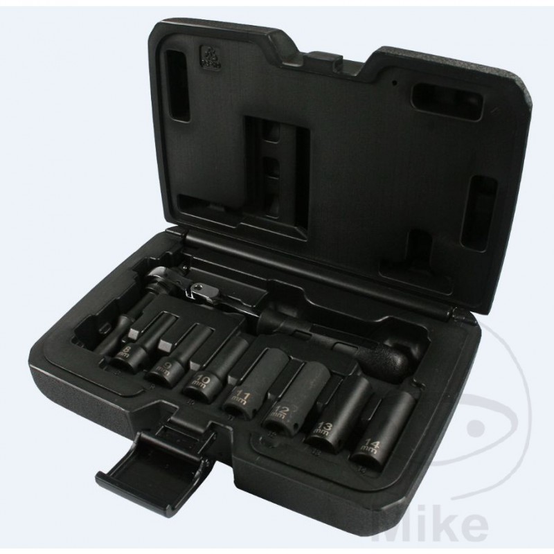 8-piece hexagonal impact socket wrench set 3/8 605.05.77