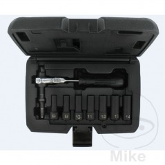 8-piece hexagonal impact socket wrench set 3/8 605.05.77