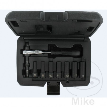 8-piece hexagonal impact socket wrench set 3/8 605.05.77