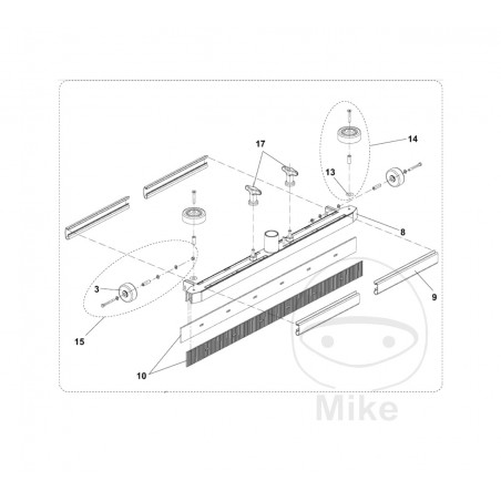 SCRUBTEC Complete suction bar for professional floor cleaners 343 E/B 343.2 E/ 665.01.00