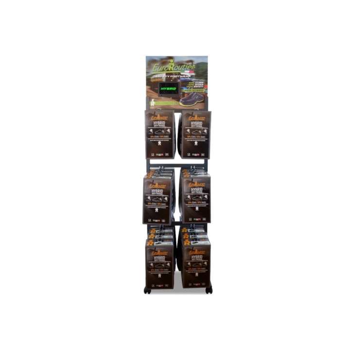 EUROROUTIER Expositor con pantalla para 36 pares, 50x70x190 cm 05149