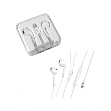 LAMPA Auriculares con micrófono y conexión bluetooth, cable para APPLE 8 PIN ESSENTIAL - 120 CM LAM38687