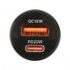 LAMPA Cargador al mechero de coche caravana camion 2 PUERTOS USB (A+C) - PD 20W 12/24V LAM38692