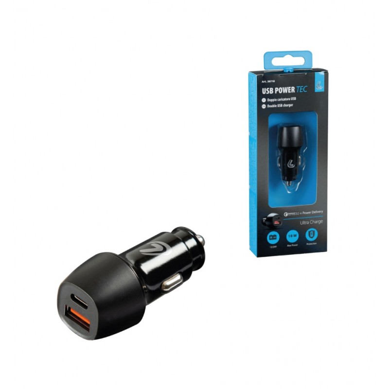 LAMPA USB and type c port battery charger 18W 12/24V LAM38718
