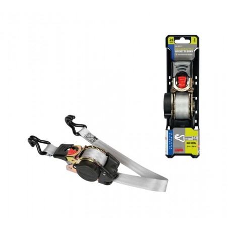 LAMPA Trincaje auto enrollable con doble gancho 2,5X300 CM 600KG LAM60141