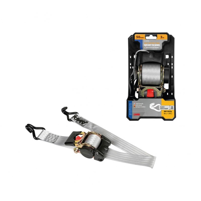 LAMPA Trincaje auto enrollable con doble gancho 5X300 CM 1500KG LAM60142
