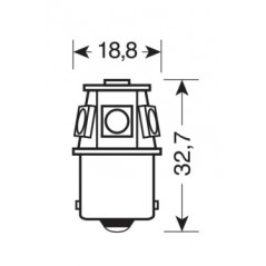LAMPA Lampara led doble polaridad SERIES-6 SMDX1CHIP-(R5W)-BA15S AZUL-24/28V LAM97567