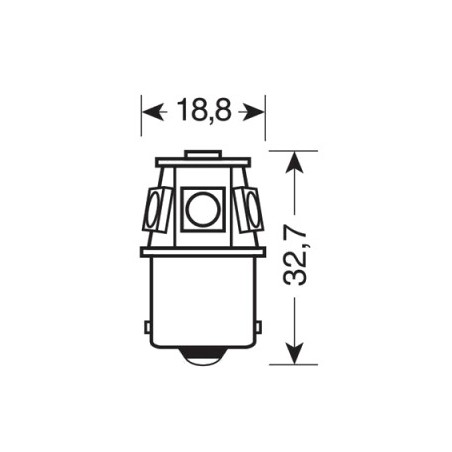 LAMPA Double polarity LED lamp SERIES-6 SMDX1CHIP-(R5W)-BA15S AZUL-24/28V LAM97567