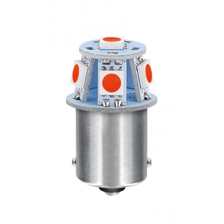 LAMPA Lampara led doble polaridad SERIES-6 SMDX1CHIP-(R5W)-BA15S ROJO-24/28V LAM97566