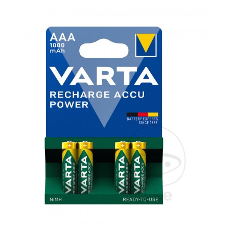 VARTA Pack of 4 small rechargeable batteries ready to use AAA POWER 156.00.70