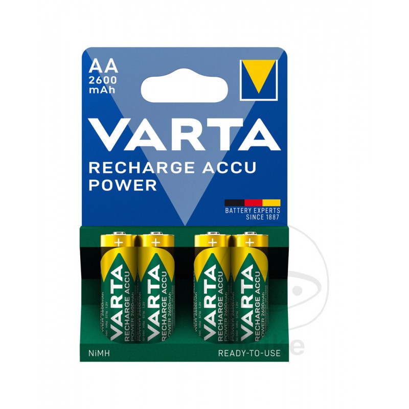 VARTA Pack 4 pilas recargables medianas listas para usar AA POWER 156.00.73