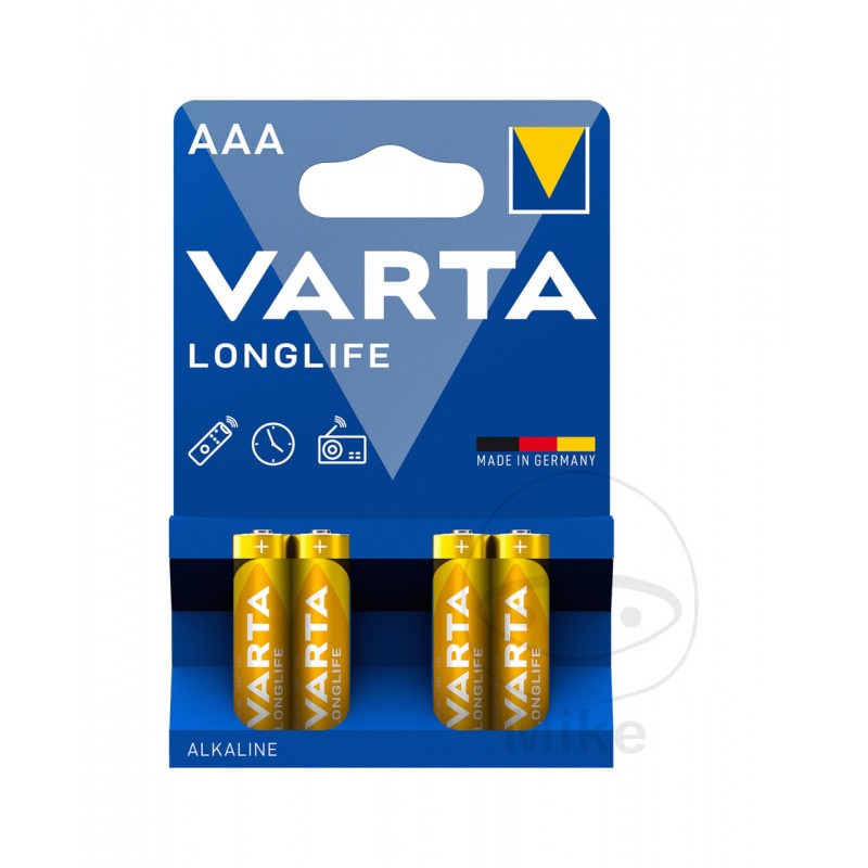 VARTA Pack 4 pilas pequeñas AAA LONGLIFE 156.01.18