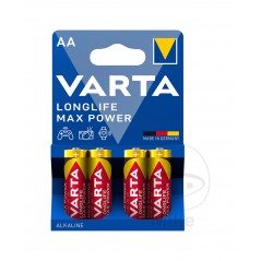 VARTA Pack 4 pilas medianas AA LONGLIFE MAX POWER 156.01.21