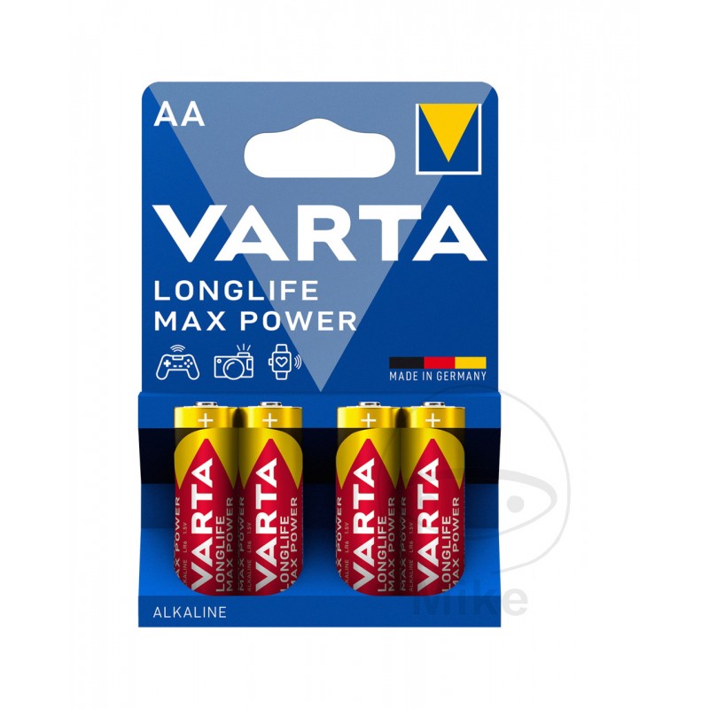VARTA Pack of 4 medium batteries AA LONGLIFE MAX POWER 156.01.21