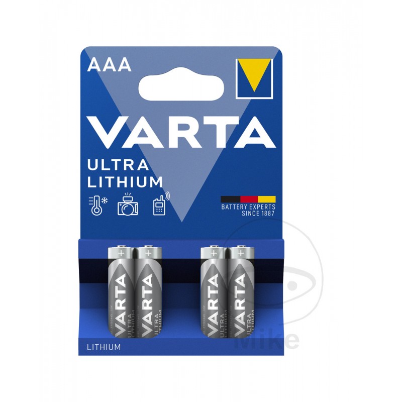 VARTA Pack 4 pilas litio pequelas AAA ULTRA 156.01.31