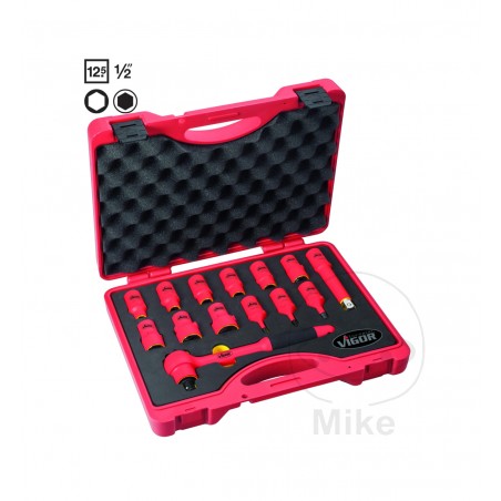 VIGOR Juego llaves de vaso 14 piezas VDE 605.00.68