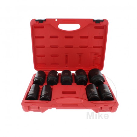 JMP Set of 9 long version bihexagonal impact socket wrenches 3/4 24-46 MM 605.05.70