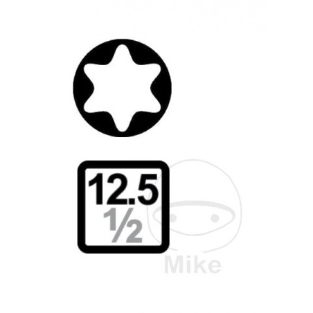 Long version impact socket set E-TORX 1/2 E10-E24 605.13.61