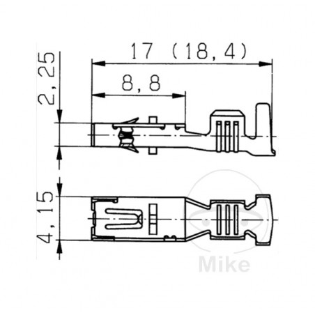 HERTH+BUSS Conector de cable hembra enchufe plano 1.0-2.5 2.8 MM 1.5-2.5 (50UD) 158.49.52