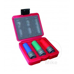JMP Juego 3 llaves de vaso impacto hexagonal revestido 1/2 17-19-21 MM 605.09.26