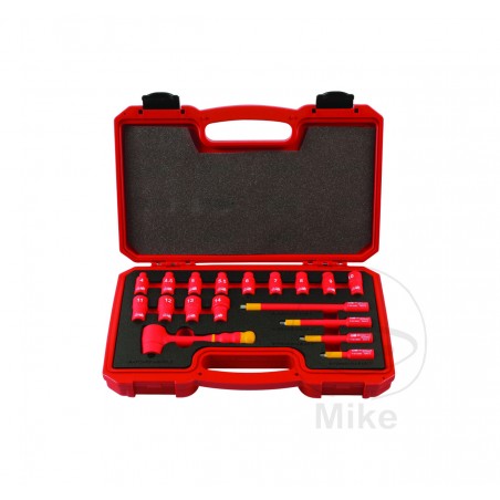 Insulated socket wrench set 18 pieces 1/4 605.61.45
