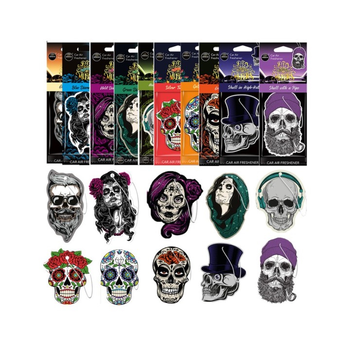 AROMA CAR Cellulose air freshener with Day of the Dead design 02162AVAR