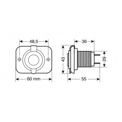 LAMPA Double USB socket for charging devices MAX 2100 MA LAM39005