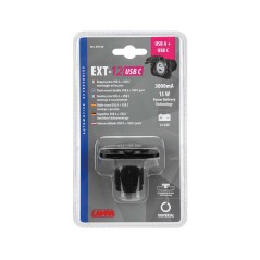 LAMPA Cigarette lighter socket with double USB and type C EXT-12 12/24V LAM39120