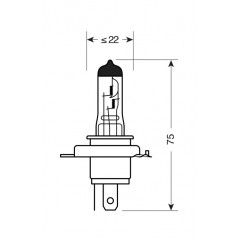 LAMPA H4 blue-xe lamp with e approval 12V 60/55W P43T (BLISTER 2 UNIDADES) LAM58184