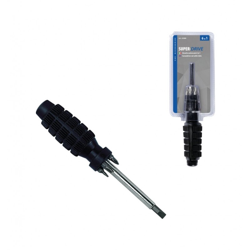 LAMPA Universal screwdriver with interchangeable steel tips 6 PUNTAS LAM65988