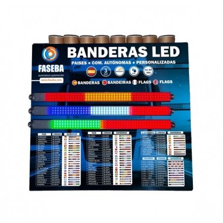 flagdisplay med led-belysning