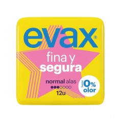 EVAX Compresas femeninas con alas FINA Y SEGURA (12 UNIDADES) 06110