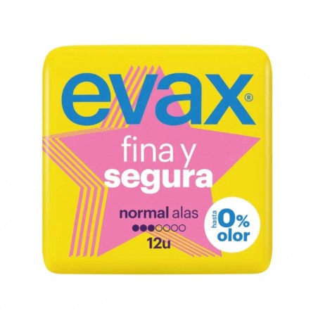 EVAX Compresas femeninas con alas FINA Y SEGURA (12 UNIDADES) 06110