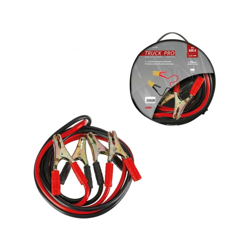 LAMPA Cables para arranque de vehículo 12/24V 600A 350CM Ø 50 MM2 LAM69891