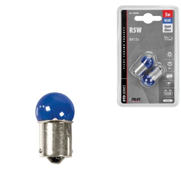 Blister of 2 R5W 5W BA15S lamps from LAMPA - Intense white light and glass for greater luminosity