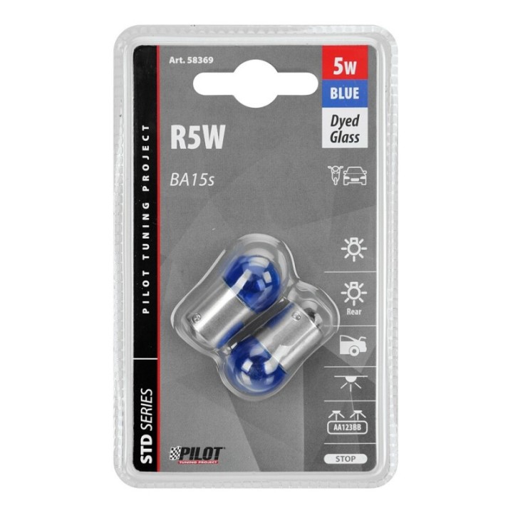 Blister of 2 R5W 5W BA15S lamps from LAMPA - Intense white light and glass for greater luminosity