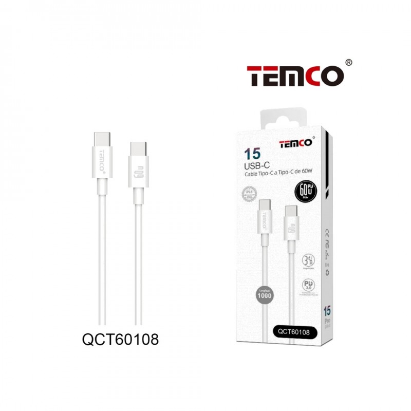 TEMCO CABLE TIPO C A 1M 3A PD60W 22067