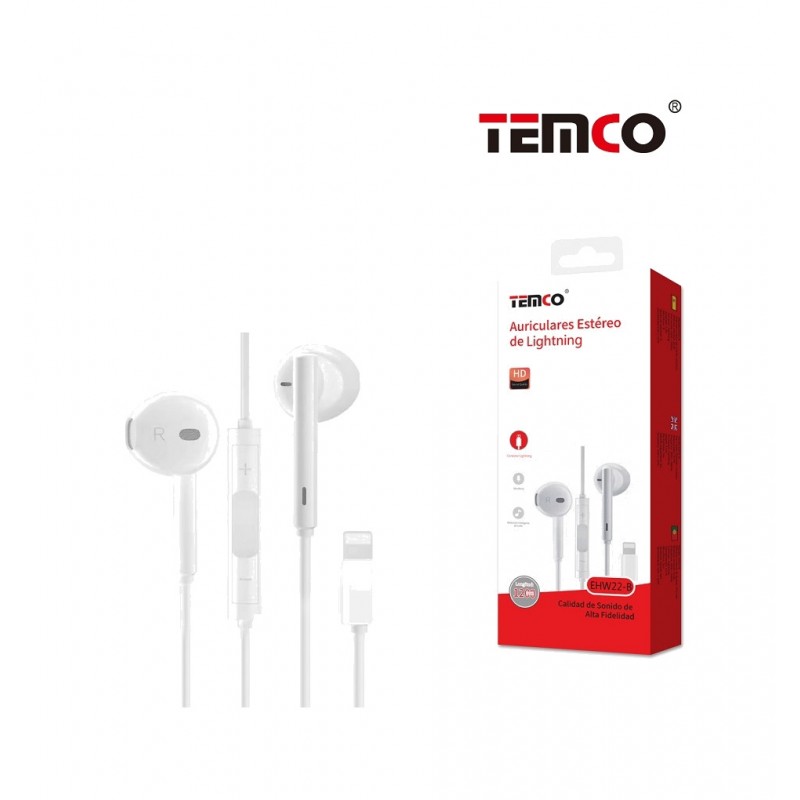 TEMCO Auriculares con micrófono y cable IPHONE 1,2M 22069