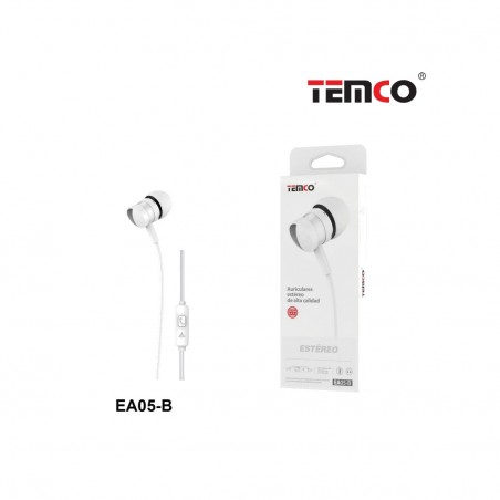 TEMCO Wired headphones with microphone JACK 1,2M 22080