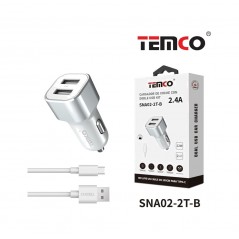 TEMCO Dual charger with cable USB 12/24 2,4A A TIPO C 1M 2A 22084