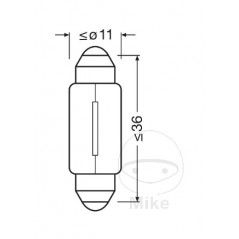 OSRAM Bombilla para coche 12V 5W SV8.5-8 2 PS JMP 1590130 36 MM FESTOON ORIGINAL LINE 1590388