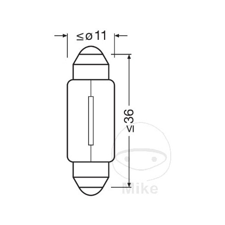 OSRAM Bombilla para coche 12V 5W SV8.5-8 2 PS JMP 1590130 36 MM FESTOON ORIGINAL LINE 1590388