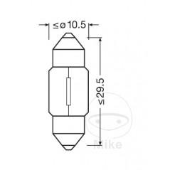 OSRAM Car bulb 12V 10W SV8.5-8 2 PS JMP 1590316 FESTOON ORIGINAL LINE 1590389