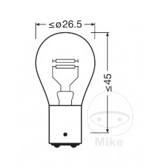 OSRAM Bombilla para coche 12V 21/4W BAZ15D 2 PS JMP 1590139 P21/4W 1590390